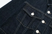 Fabrication de vêtements sur mesure Automne Printemps Ensemble denim à manches longues Simple boutonnage Taille haute Jeans à jambes larges Costume denim brut vintage