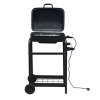 Patio Jardin Pratique Grand Camping Grill Électrique Chariot Style Noir Extérieur Grill Électrique