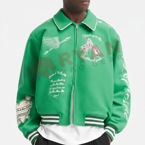 Veste universitaire d'hiver sur mesure à la mode pour hommes, qualité supérieure, couleur unie, veste universitaire de baseball pour hommes - Product Image 1