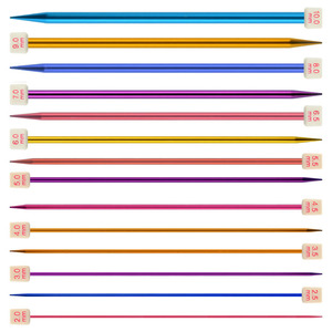 Juego de 28 Agujas de Tejer Ergonómicas de <span class=keywords><strong>Punta</strong></span> Única de Diferentes Tamaños, Agujas de Ganchillo Rectas para Tejer Suéteres - Product Image 3