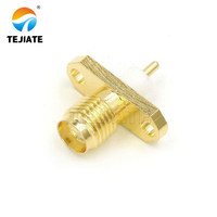 For Female RF Brass Connector with 2 Hole Diamond Flange PCB Mount IL4mm PL3mm