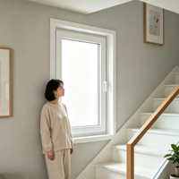 Fenêtre à battant en PVC avec verre nano-autoréparant pour jardin et villa, surface hydrophobe facile à nettoyer