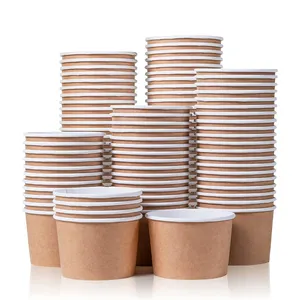 Manufacturers Supplier Ice Cream Tub Container Bowl Lids Custom Printed Ice Cream Paper Cups