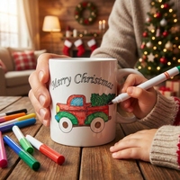 Kit de tasses en céramique DIY parent-enfant OEM en gros, ensemble de tasses à peindre de 11 oz pour le lien familial
