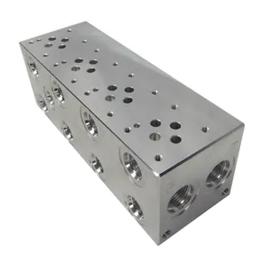 Blok Manifold Katup Kartrid Kontrol Udara Hidrolik Aluminium