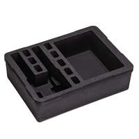 Insert en mousse EVA noire sur mesure pour boîte à outils, 4 compartiments pré-découpés, insert en mousse EVA pour boîte à outils CNC