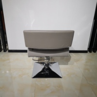 Nouveau produit Chaises de barbier en cuir gris Sulin avec tabouret doré pour salon