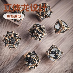 Csruru Hollow Dragon DND <span class=keywords><strong>Juego</strong></span> <span class=keywords><strong>de</strong></span> Dados Multifacéticos Duraderos Retro para Juegos <span class=keywords><strong>de</strong></span> Mesa <span class=keywords><strong>de</strong></span> Rol <span class=keywords><strong>de</strong></span> Fantasía, Set Gango para Juegos <span class=keywords><strong>de</strong></span> Mesa en Grupo - Product Image 2