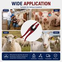 Pince applicatrice universelle robuste pour étiquettes RFID pour la gestion du bétail, des bovins, des moutons, des porcs et des chèvres en élevage