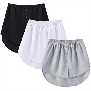Women's Vintage Layered Adjustable <strong>Shirt</strong> <strong>Extender</strong> with Beaded Detail Breathable Mini Skirt - Product Image 3