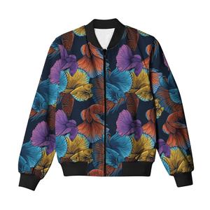 Meilleures ventes de blousons bombardiers longs au design classique Variété à la mode avec veste à sublimation à chaud avec logo à l'avant - Product Image 2