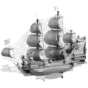 Piececool QUEEN ANNE'<span class=keywords><strong>S</strong></span> <span class=keywords><strong>REVENGE</strong></span> HP038-<span class=keywords><strong>S</strong></span>, jouet éducatif en métal, puzzle 3D en métal pour adultes - Product Image 1
