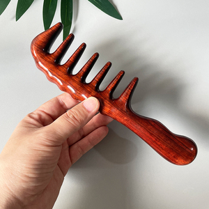 Peine para masaje de madera de sándalo <span class=keywords><strong>Natural</strong></span>, peine para masaje de cabeza de meridiano de dientes, peine para masaje del cuero cabelludo, masajeador corporal antiestático - Product Image 2