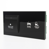 Interrupteur tactile intelligent MF Card DND à double connexion en verre trempé noir de conception d'usine la plus récente