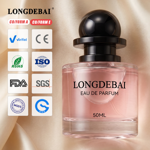 Flacon de parfum premium en verre simple, vide, rond, transparent, avec sérigraphie élégante, à sertir facilement, 30ml 50ml 100ml - Product Image 1