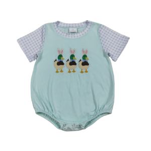 SR3630 RTS Infant Baby duck bows <b>Kids</b> Wholesale Romper short Sleeve Jumpsuit boy <b>Bubble</b> - Product Image 1