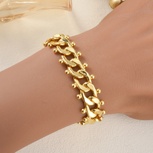 Pulseras Zeadear de Moda Hiphop Rock, Cadena de Eslabones de Cobre con Baño de Oro PVD de 18k, para Uso Diario, Unisex, Venta al Por Mayor - Product Image 2