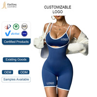 Combinaison gainante sans couture ultra-extensible pour femme, contrôle du ventre, bretelles spaghetti, idéale pour le yoga
