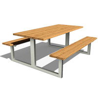 Longue table de pique-nique extérieure en bois composite de haute qualité avec banc ensemble de jardin table et chaise de salle à manger commerciales