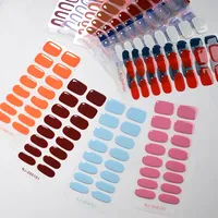 16 autocollants et bandes de gel semi-durcis pour ongles, couverture complète, polymérisables à la lampe UV, motifs cœurs et roses, Saint-Valentin