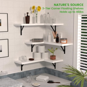 Ensemble <span class=keywords><strong>de</strong></span> 4 étagères d'angle au design moderne, étagères murales flottantes pour l'organisation et le rangement - Product Image 4