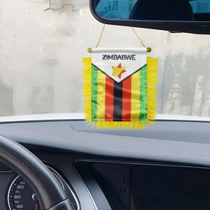 Custom Zimbabwe Satin Mini Flag <b>Banner</b> with Yellow Tassels Digital Printed Car Pennant - Product Image 3