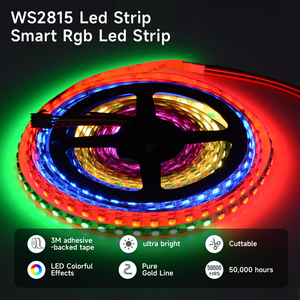 3pin 4pin Led Strip Addressable WS2811 WS2812B WS2815 IC 5V 12V 24V 5050 RGBIC Pixel Led Light Strip 30 60 96 144 150 300 Leds
