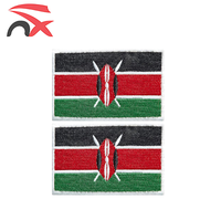 Ventes en gros de patchs tactiques brodés personnalisés de haute qualité avec le drapeau national du Kenya pour les vêtements, les chapeaux, les sacs et les décorations