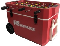 Refroidisseur de jeu de football de table 60L en plastique HS pour seau à glace avec grandes roues pour coffre à glace de pique-nique avec logo promotion