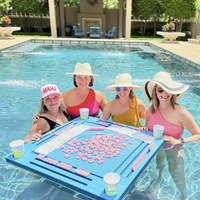 Plateau en mousse multicolore durable et pliable, porte-boissons de luxe, table flottante pour jeux de piscine, dominos, mahjong, poker, jeux de cartes
