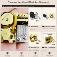 Mecanismo de Repuesto para Caja de Música de Manivela YunSheng de 18 Notas, Miles de Canciones, Duración de 18s, Kit de Manualidades Ecológico