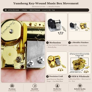 Mecanismo <span class=keywords><strong>de</strong></span> Repuesto para Caja <span class=keywords><strong>de</strong></span> Música <span class=keywords><strong>de</strong></span> Manivela YunSheng <span class=keywords><strong>de</strong></span> 18 <span class=keywords><strong>Notas</strong></span>, Miles <span class=keywords><strong>de</strong></span> Canciones, Duración <span class=keywords><strong>de</strong></span> 18s, Kit <span class=keywords><strong>de</strong></span> Manualidades Ecológico - Product Image 2