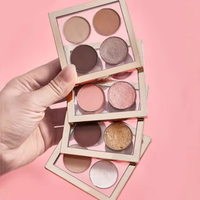 Kundenspezifische OEM ODM Luxus 4-Farben Lidschatten-Palette Matt Schimmer Hochpigmentiert Langanhaltend Augen-Make-up Private Label Fabrik