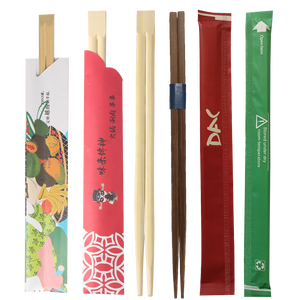 Tamamen Siyah Kılıflı Bambu Tek Kullanımlık Çubuk Kılıfı Özel Çubuk Kağıt Kaplama İkili Çubuk Sarma - Product Image 5