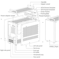 Boîtier de PC B2Pro Mid Tower en aluminium Micro ATX, compatible avec les alimentations Matx/Atx/Sfx et le refroidissement liquide 240, couleur argent