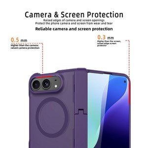 Huanmin Factory's new foldable phone case for Apple, compatible with <b>iPhone</b> 18 Ultra, features a magnetic ring stand and a 2-in- - Product Image 3