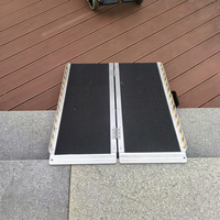 Rampa de Movilidad Plegable de Aluminio de 2 Pies, 600 LBS, Antideslizante, con Asa, Portátil, para Sillas de Ruedas y Scooters, Venta al por Mayor de Fábrica
