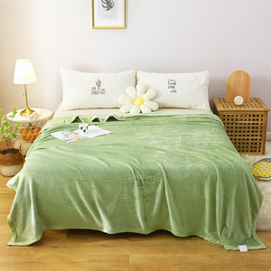 100% Polyester Siêu Mềm Flannel Lông Cừu Ném Chăn Chất Lượng Cao Màu Rắn Kích Thước Lớn Không Dệt Bộ Đồ Giường Cho Nhà Dệt Kim - Product Image 3