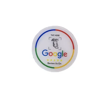 NFC Google Review Card Customized LOGO QR Code NFC Google Review Table Stickers 3M adhesive backing