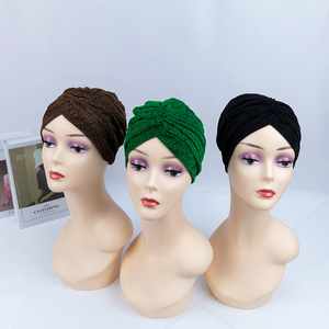 Haute qualité Nigeria femmes brillant coloré scintillant Hijab casquette à la mode musulman <span class=keywords><strong>Turban</strong></span> chapeau sport plage pêche <span class=keywords><strong>Cancer</strong></span> - Product Image 2