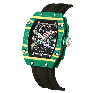 2026 New 9.5mm Tonneau Wristwatch Carbon Fiber Sapphire Mirror Luminous Skeleton Dial - Product Image 4