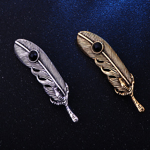 Vintage Metal <span class=keywords><strong>Eagle</strong></span> Claw Feather Broche Crystal Leaf Lapel Pin Broches Brasão Suit Badge Broche para Mulheres Homens (KBL160) - Product Image 6