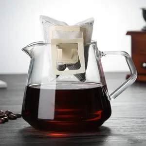 批发玻璃咖啡共享壶手煮咖啡壶透明杯子用于茶和咖啡