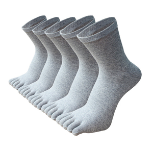 Chaussettes épaisses <span class=keywords><strong>d</strong></span>'automne et <span class=keywords><strong>d</strong></span>'<span class=keywords><strong>hiver</strong></span> à cinq orteils en coton épais de grande taille pour hommes Chaussettes à orteils en coton de couleur pure pour hommes - Product Image 5