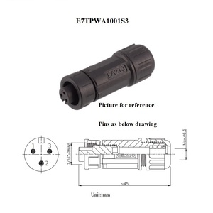<span class=keywords><strong>7</strong></span>/16 Mini E7 2 3 4 5 6 pines impermeable Ip67 conector enchufe pequeña junta recta macho hembra conector instalable en campo - Product Image 3