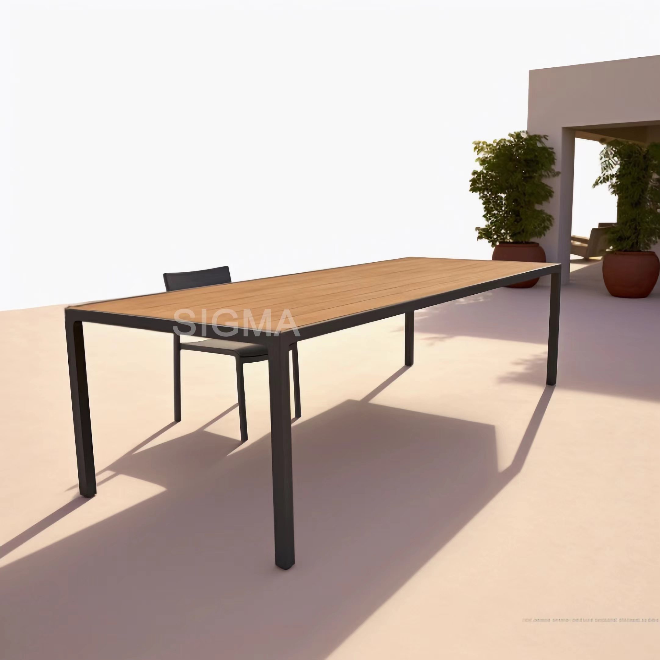 Simplicity Hotel garden dinning table outdoor furniture aluminum table