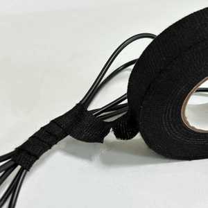 Cotton Cloth Tape Black 0.3mm Thickness Rubber Adhesive Wire Harness Protective Tape For Automotive Wiring Bundling - Product Image 1
