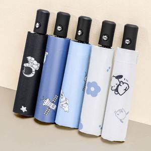 Paraguas de Tubo de Hierro de Doble Uso, Totalmente Automático y Seguro para Adultos, Diseño Clásico Plegable en Tres Secciones, Plegado Manual para Sol y Lluvia - Product Image 3