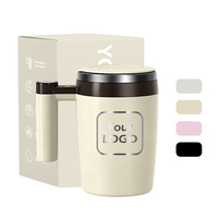 Mug à café intelligent à agitation automatique avec affichage de la température, 380 ml, en acier inoxydable sans soudure, avec poignée