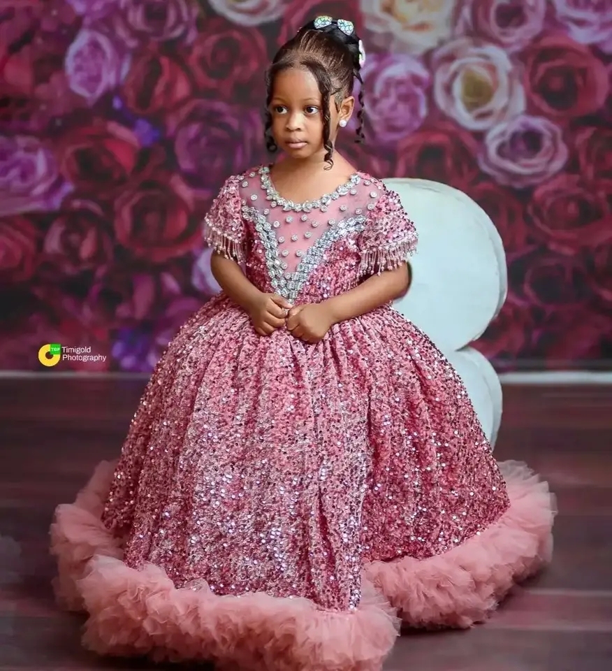 Ball Gown Baby Girl Pink And Gold Dress Baby Girl Pink Sparkle Gold For  Special